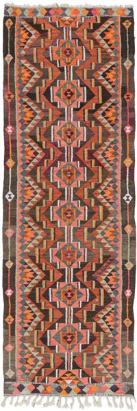Alfombra Kilim Tribal Vintage - 103 cm x 304 cm