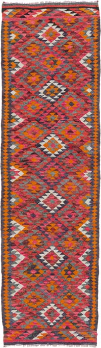 Vintage Tribal Kilim Runner - 2' 10" x 9' 6" (34" x 114")