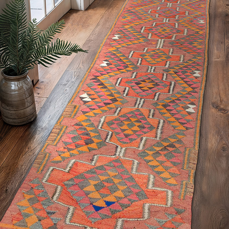 Alfombra Kilim Tribal Vintage - 81 cm x 304 cm - K0077217
