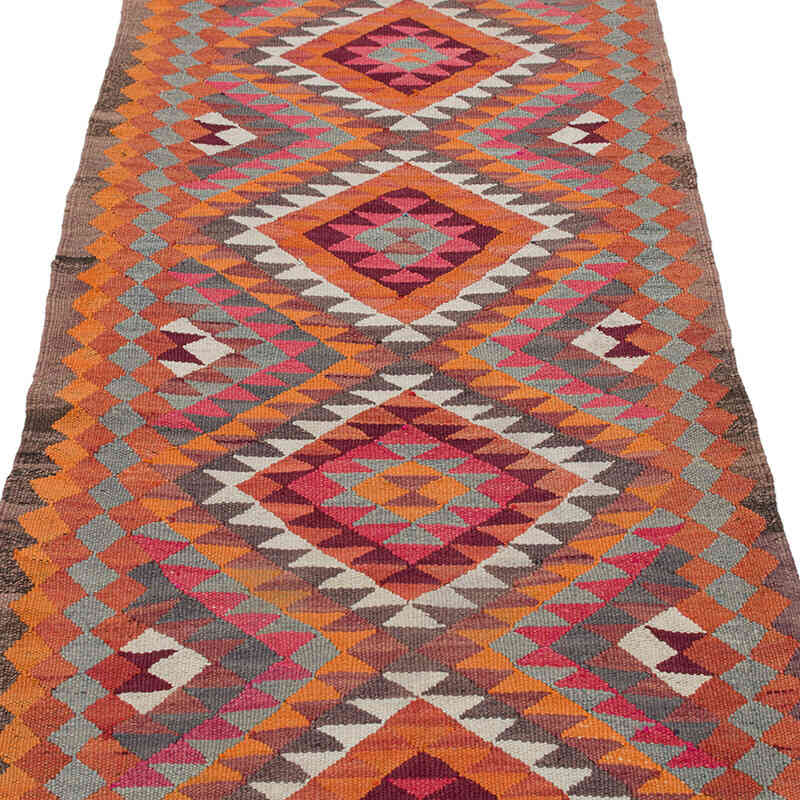 Vintage Tribal Kilim Runner - 2' 9" x 10' 8" (33" x 128") - K0077232
