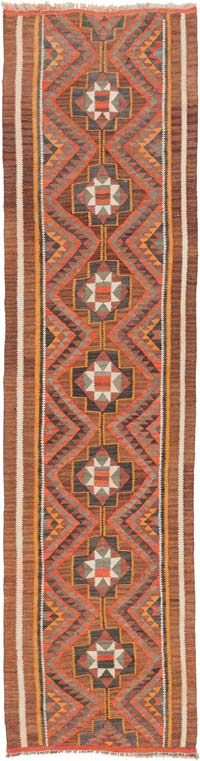 Alfombra Kilim Tribal Vintage - 91 cm x 348 cm
