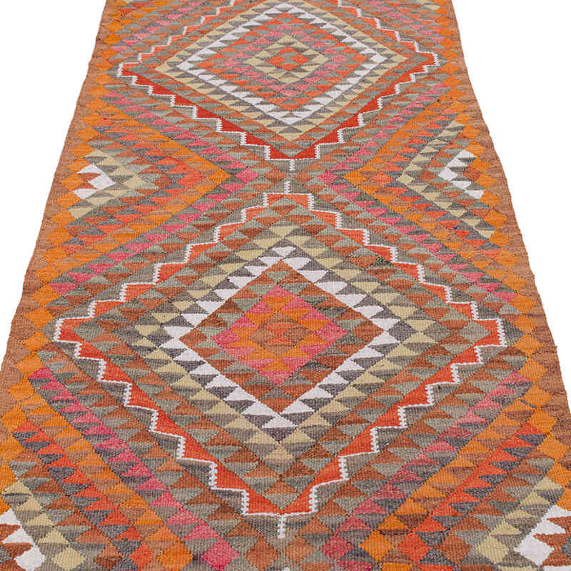 Vintage Tribal Kilim Runner - 3' 1" x 10' 4" (37" x 124") - K0077240
