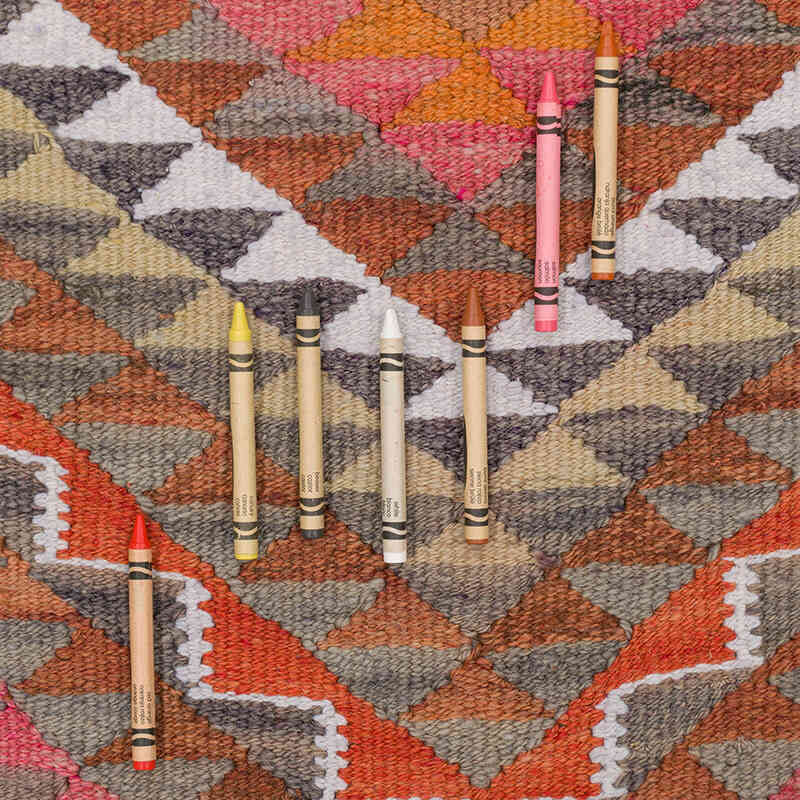 Vintage Tribal Kilim Runner - 3' 1" x 10' 4" (37" x 124") - K0077240