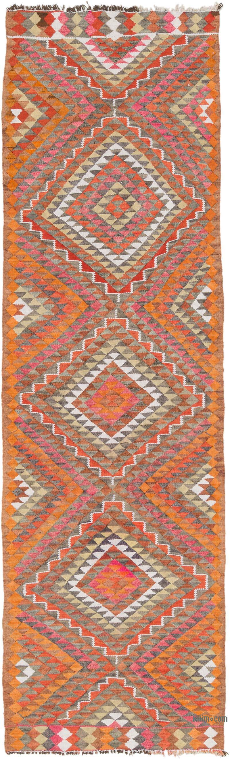 Vintage Tribal Kilim Runner - 3' 1" x 10' 4" (37" x 124") - K0077240