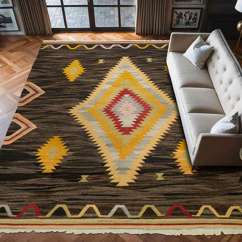 New Turkish Handwoven Kilim Rug - 10' 4" x 12' 6" (124" x 150") - K0077247