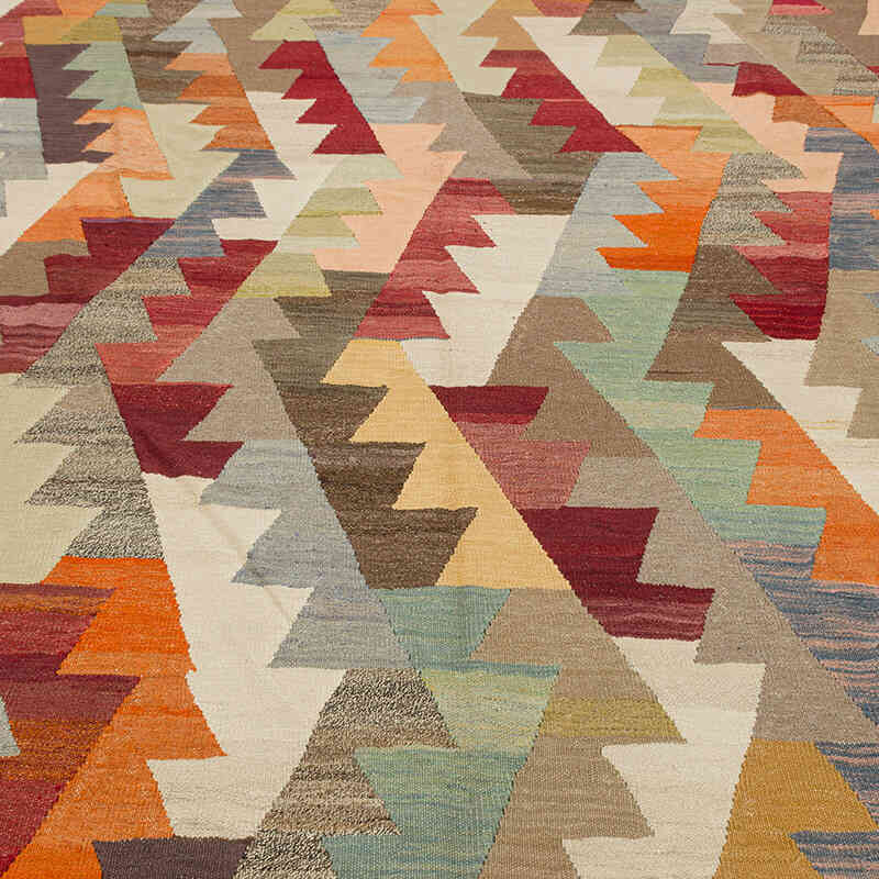 New Turkish Handwoven Kilim Rug - 8' 7" x 11' 10" (103" x 142") - K0077251