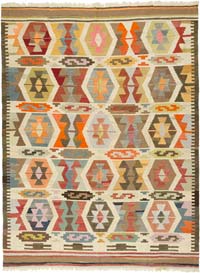 New Turkish Handwoven Kilim Rug - 8' 7" x 11' 6" (103" x 138")