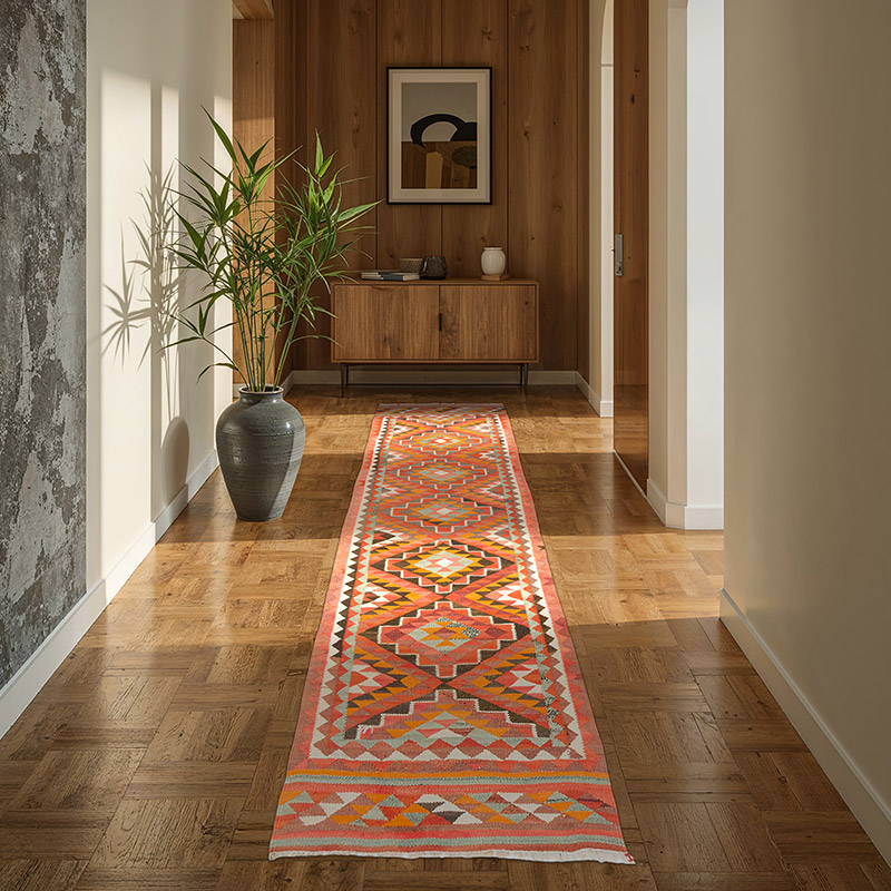 Vintage Anadolu Kilim Yolluk - 90 cm x 293 cm - K0077260