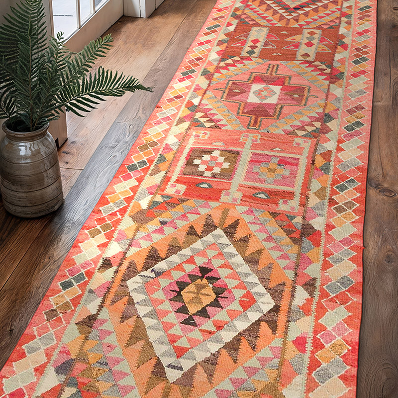 Vintage Anadolu Kilim Yolluk - 91 cm x 313 cm - K0077261