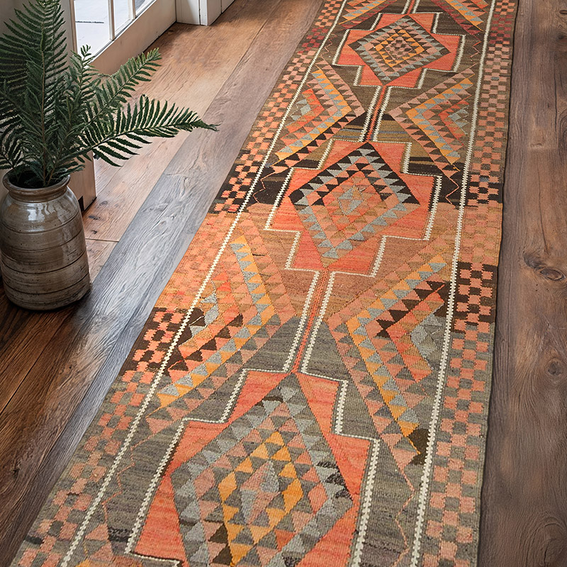 Alfombra Kilim Tribal Vintage - 95 cm x 370 cm - K0077262