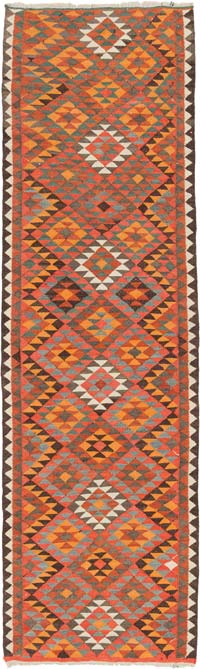 Alfombra Kilim Tribal Vintage - 95 cm x 312 cm