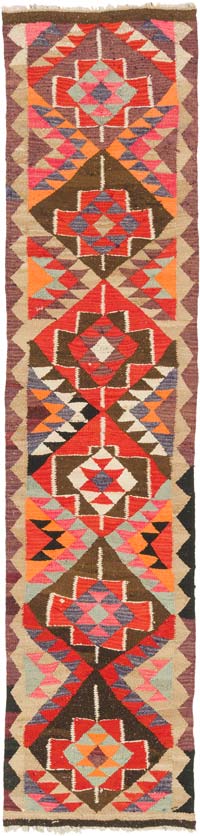 Alfombra Kilim Tribal Vintage - 83 cm x 354 cm