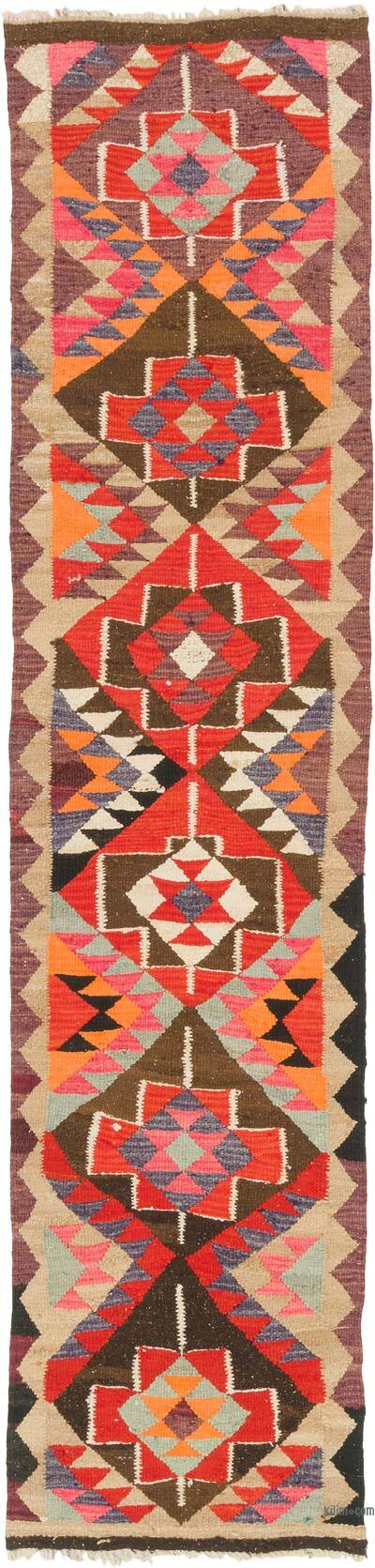 Alfombra Kilim Tribal Vintage - 83 cm x 354 cm