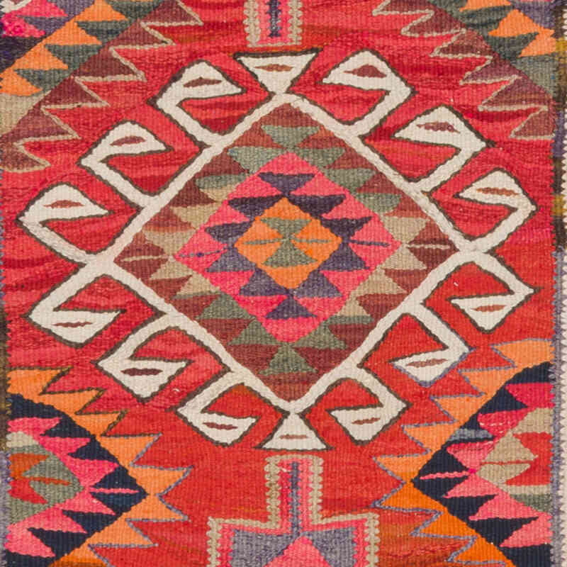 Vintage Tribal Kilim Runner - 3' 1" x 10' 8" (37" x 128") - K0077268