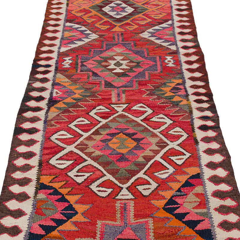 Vintage Tribal Kilim Runner - 3' 1" x 10' 8" (37" x 128") - K0077268