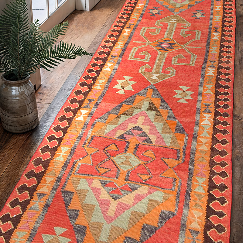 Vintage Anadolu Kilim Yolluk - 100 cm x 310 cm - K0077274