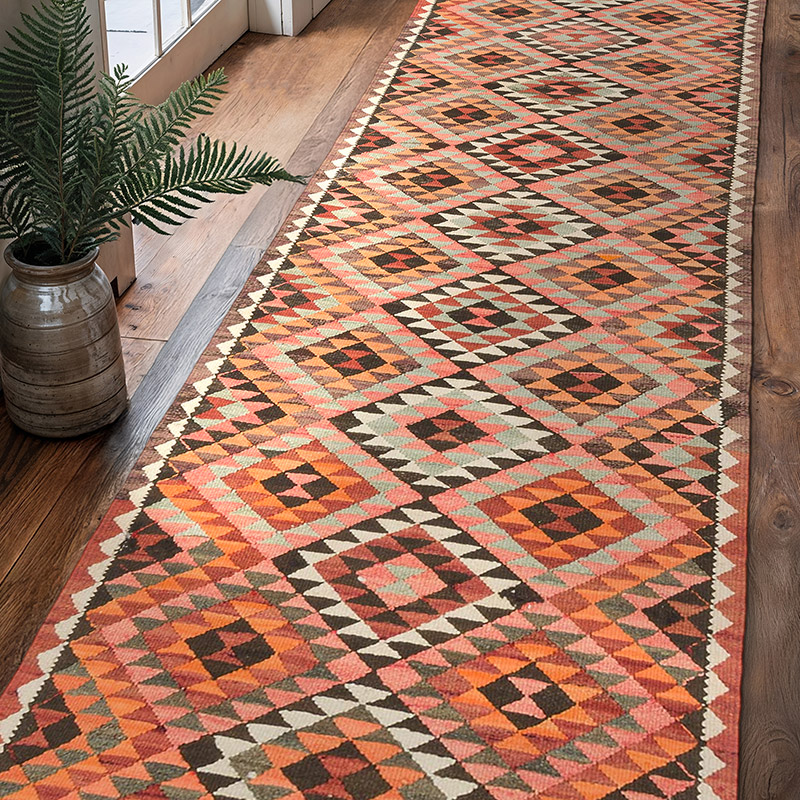 Vintage Anadolu Kilim Yolluk - 90 cm x 300 cm - K0077279