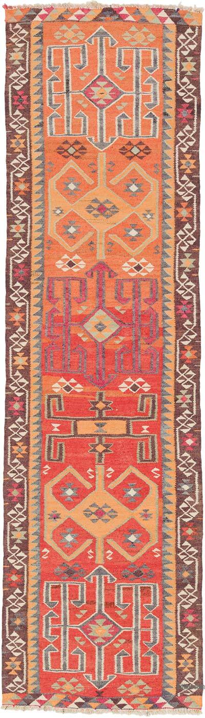 Vintage Tribal Kilim Runner - 3' 3" x 11' 6" (39" x 138")