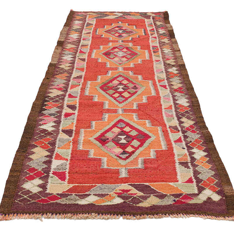 Vintage Tribal Kilim Runner - 2' 11" x 9' 10" (35" x 118") - K0077287