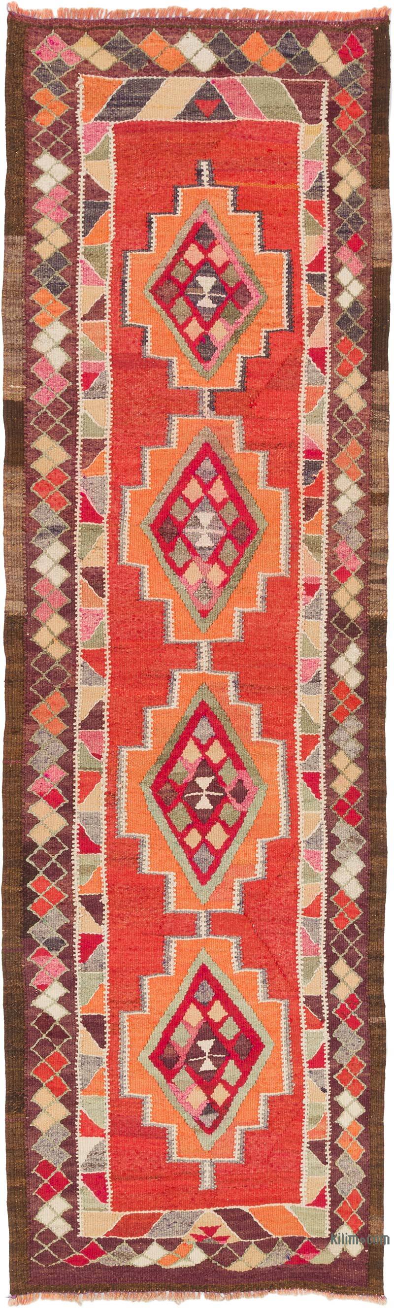Vintage Tribal Kilim Runner - 2' 11" x 9' 10" (35" x 118") - K0077287