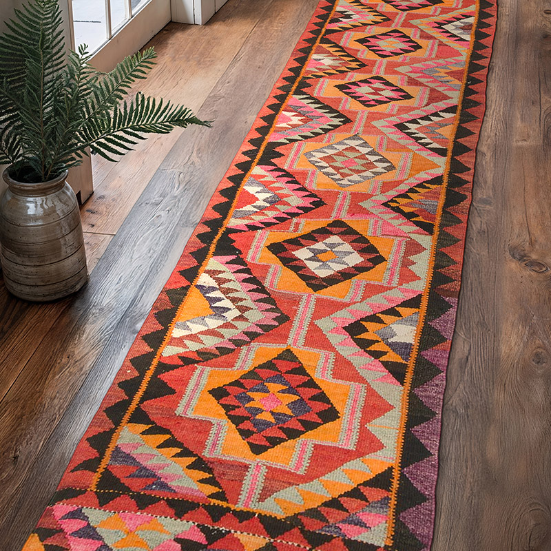 Vintage Anadolu Kilim Yolluk - 85 cm x 345 cm - K0077292