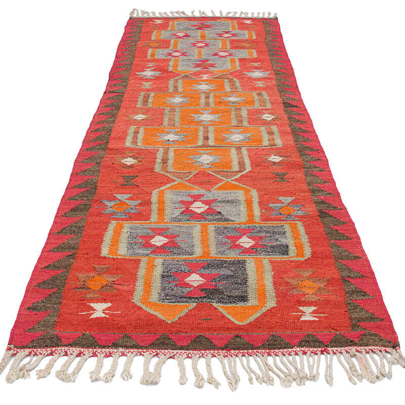 Vintage Tribal Kilim Runner - 3' 2" x 10' 7" (38" x 127") - K0077294