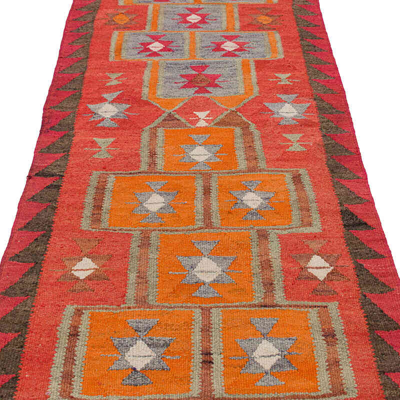 Vintage Tribal Kilim Runner - 3' 2" x 10' 7" (38" x 127") - K0077294