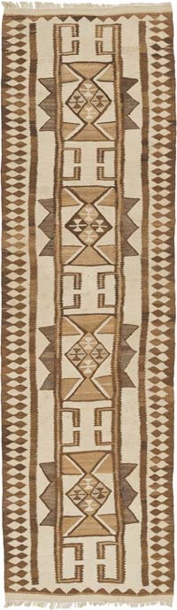 Vintage Tribal Kilim Runner - 2' 11" x 9' 11" (35" x 119")