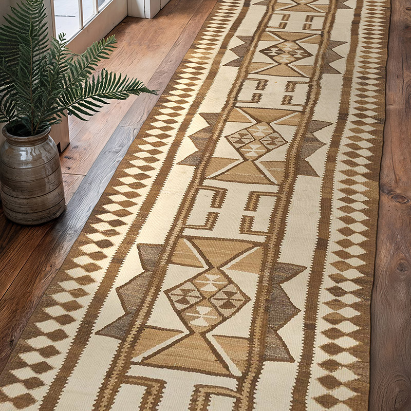 Alfombra Kilim Tribal Vintage - 89 cm x 302 cm - K0077304
