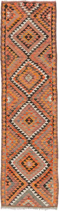 Vintage Tribal Kilim Runner - 3' 1" x 10' 10" (37" x 130")
