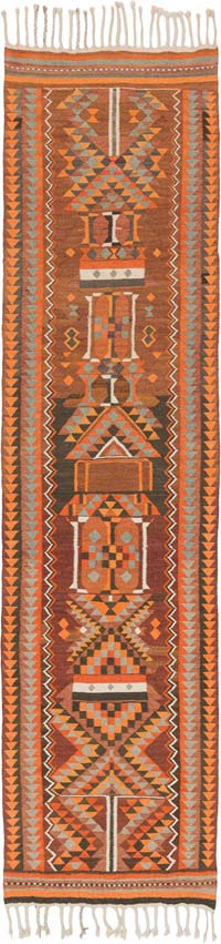 Alfombra Kilim Tribal Vintage - 88 cm x 350 cm