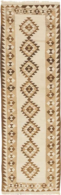 Vintage Tribal Kilim Runner - 3' 1" x 9' 8" (37" x 116")