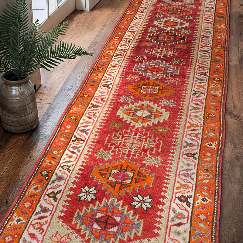 Vintage Tribal Runner Rug - 2' 11" x 10' 4" (35" x 124") - K0077323