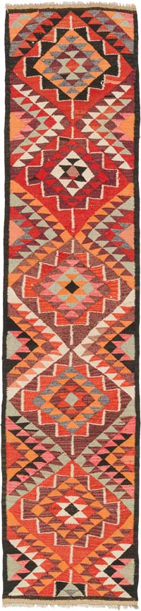 Alfombra Kilim Tribal Vintage - 83 cm x 362 cm