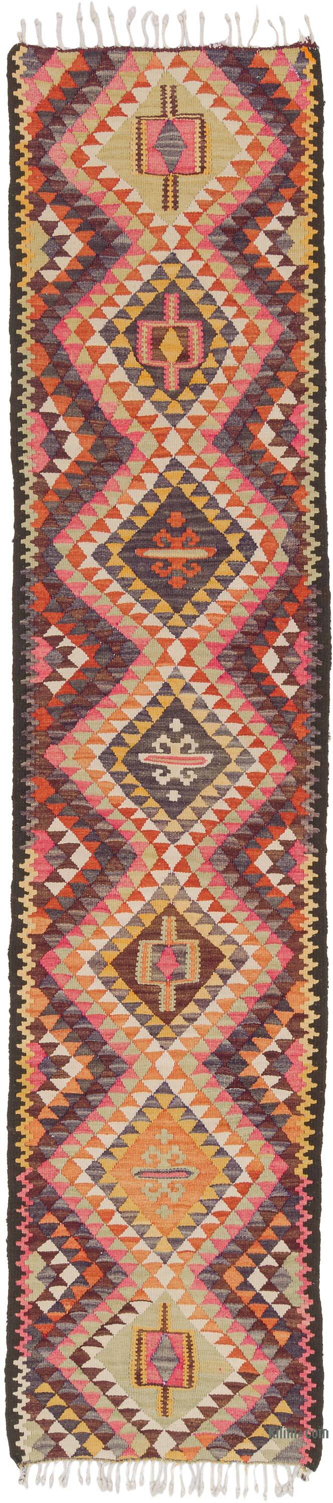Vintage Tribal Kilim Runner - 2' 7" x 11' 6" (31" x 138") - K0077473