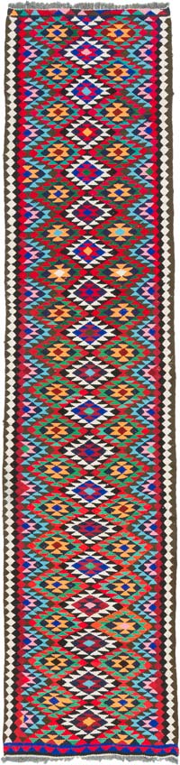Vintage Tribal Kilim Runner - 2' 9" x 11' 3" (33" x 135")