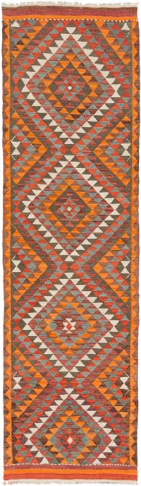 Alfombra Kilim Tribal Vintage - 90 cm x 303 cm