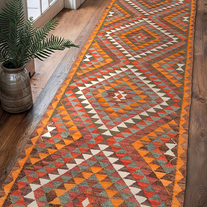 Vintage Anadolu Kilim Yolluk - 90 cm x 303 cm - K0077489