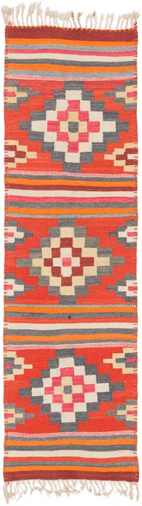 Alfombra Kilim Tribal Vintage - 90 cm x 298 cm