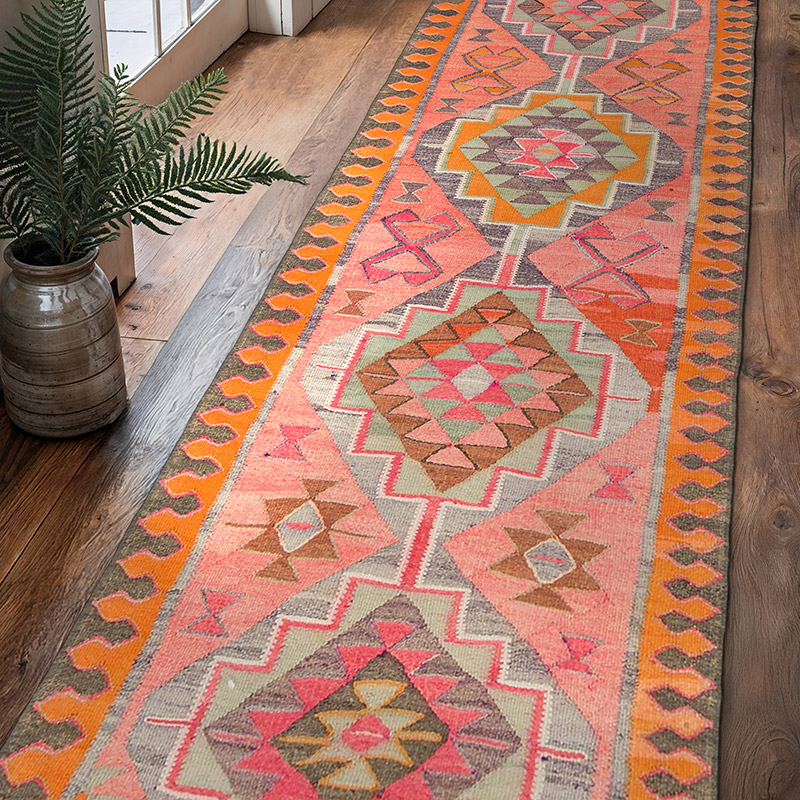 Vintage Anadolu Kilim Yolluk - 97 cm x 330 cm - K0077503