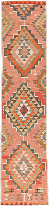 Alfombra Kilim Tribal Vintage - 87 cm x 360 cm