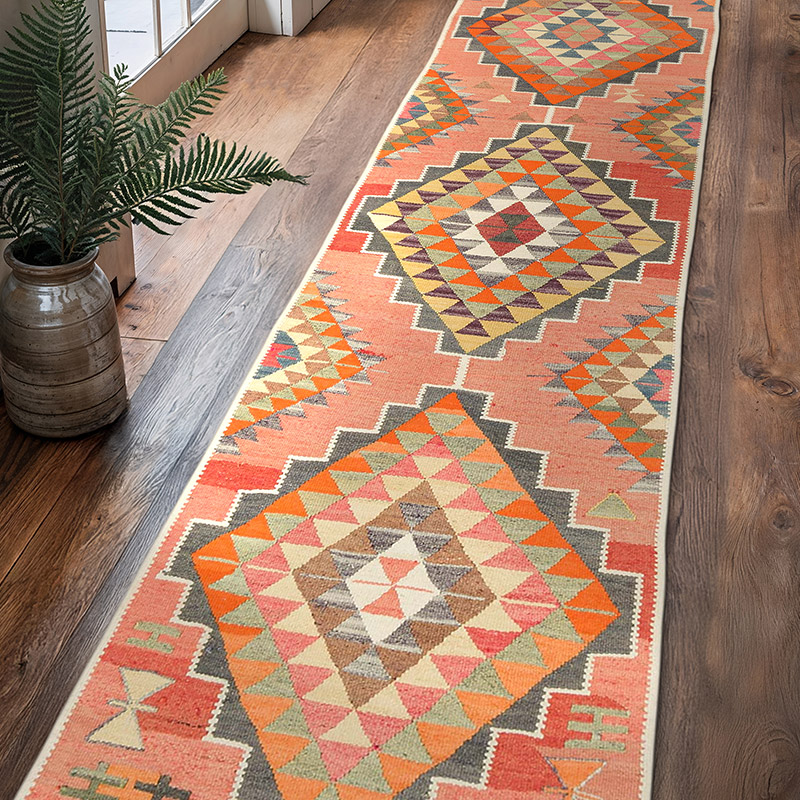 Alfombra Kilim Tribal Vintage - 87 cm x 360 cm - K0077504