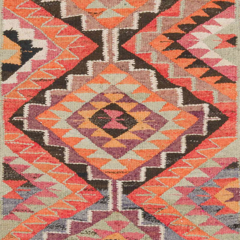 Vintage Tribal Kilim Runner - 3' 2" x 10' 4" (38" x 124") - K0077505