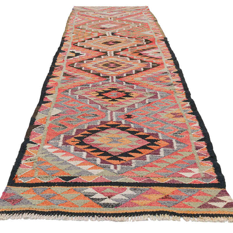 Vintage Tribal Kilim Runner - 3' 2" x 10' 4" (38" x 124") - K0077505