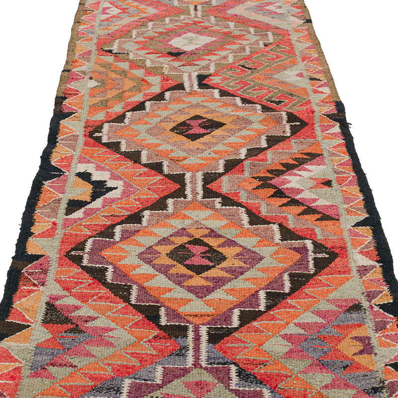 Vintage Tribal Kilim Runner - 3' 2" x 10' 4" (38" x 124") - K0077505
