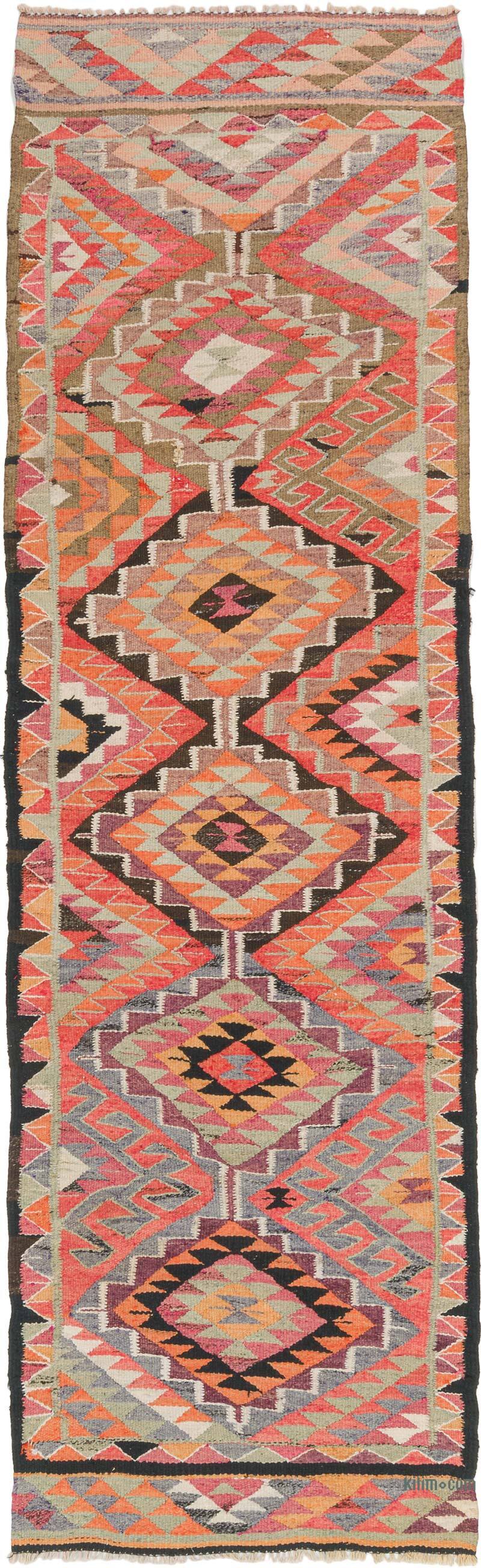 Vintage Tribal Kilim Runner - 3' 2" x 10' 4" (38" x 124") - K0077505