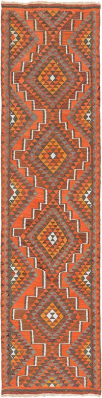 Alfombra Kilim Tribal Vintage - 88 cm x 341 cm