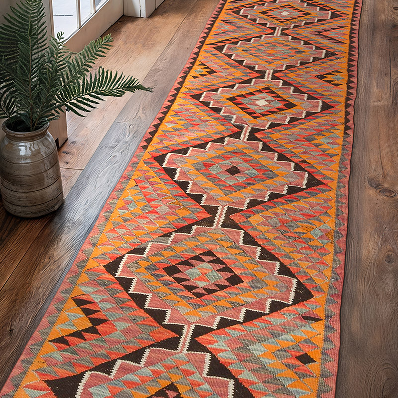 Alfombra Kilim Tribal Vintage - 83 cm x 311 cm - K0077508