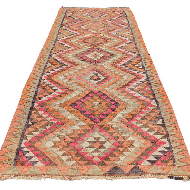 Vintage Tribal Kilim Runner - 3' 4" x 10' 4" (40" x 124") - K0077510