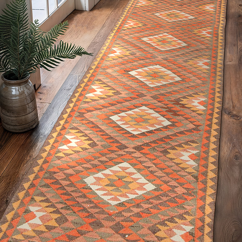Vintage Tribal Kilim Runner - 2' 7" x 9' 10" (31" x 118") - K0077511